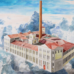 Nina Ivanović, Jugošped, 2021, akvarel na papiru, 200 x 150 cm